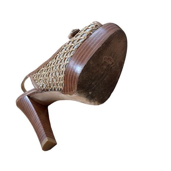 Stuart Weitzman Rattan Slingback Wood Heel women’s size 7 - Picture 7 of 10